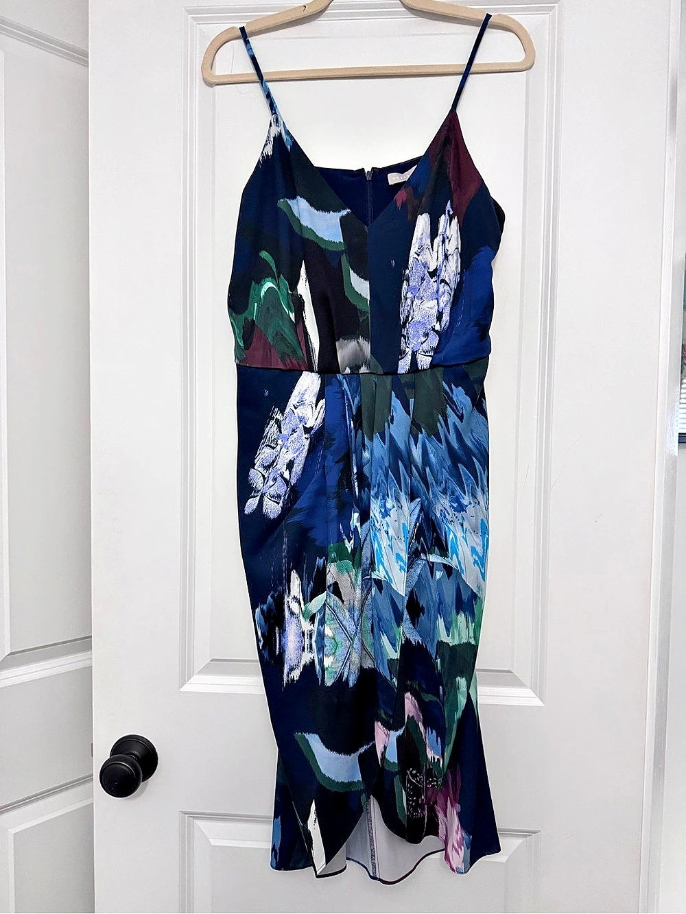 Chelsea28 Print Faux Midi V-Neck Cocktail Sleeveless Wrap Dress Abstract Floral